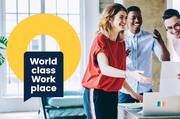 world class workplace: foto tevreden werknemers