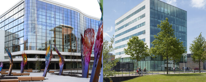 Twee gebouwen: links MST en rechts CHDR